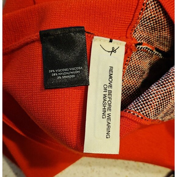 Ann Taylor Retro Geo Print Sweater Womens Small Coral 3/4 Sleeve Jacket Cardigan - Picture 9 of 11